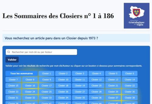 Nouveauté sur les Sommaires des Revues « Le Closier »