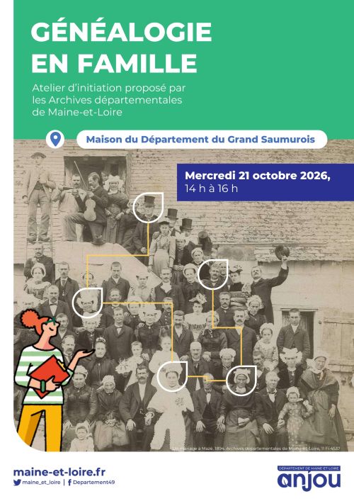 GÉNÉALOGIE EN FAMILLE à Saumur le Mercredi 21 octobre 2026 de 14 h à 16 h